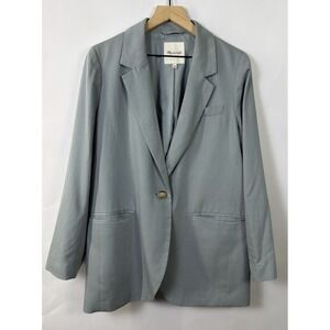 Madewell Blazer Womens XL Light Blue Lyocell Tencel Single Button Work  Jacket